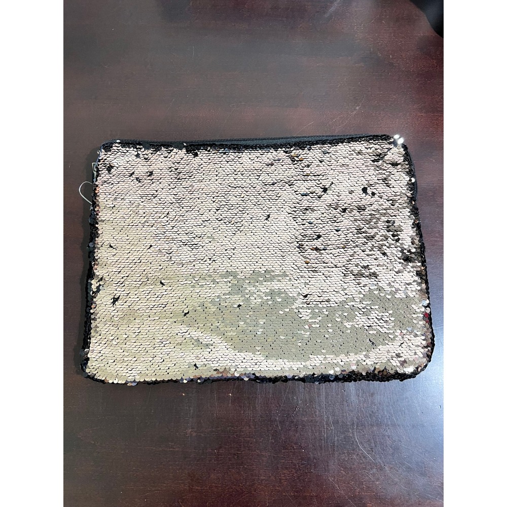 Black & Gold Reversible Sequin Laptop‎ Sleeve